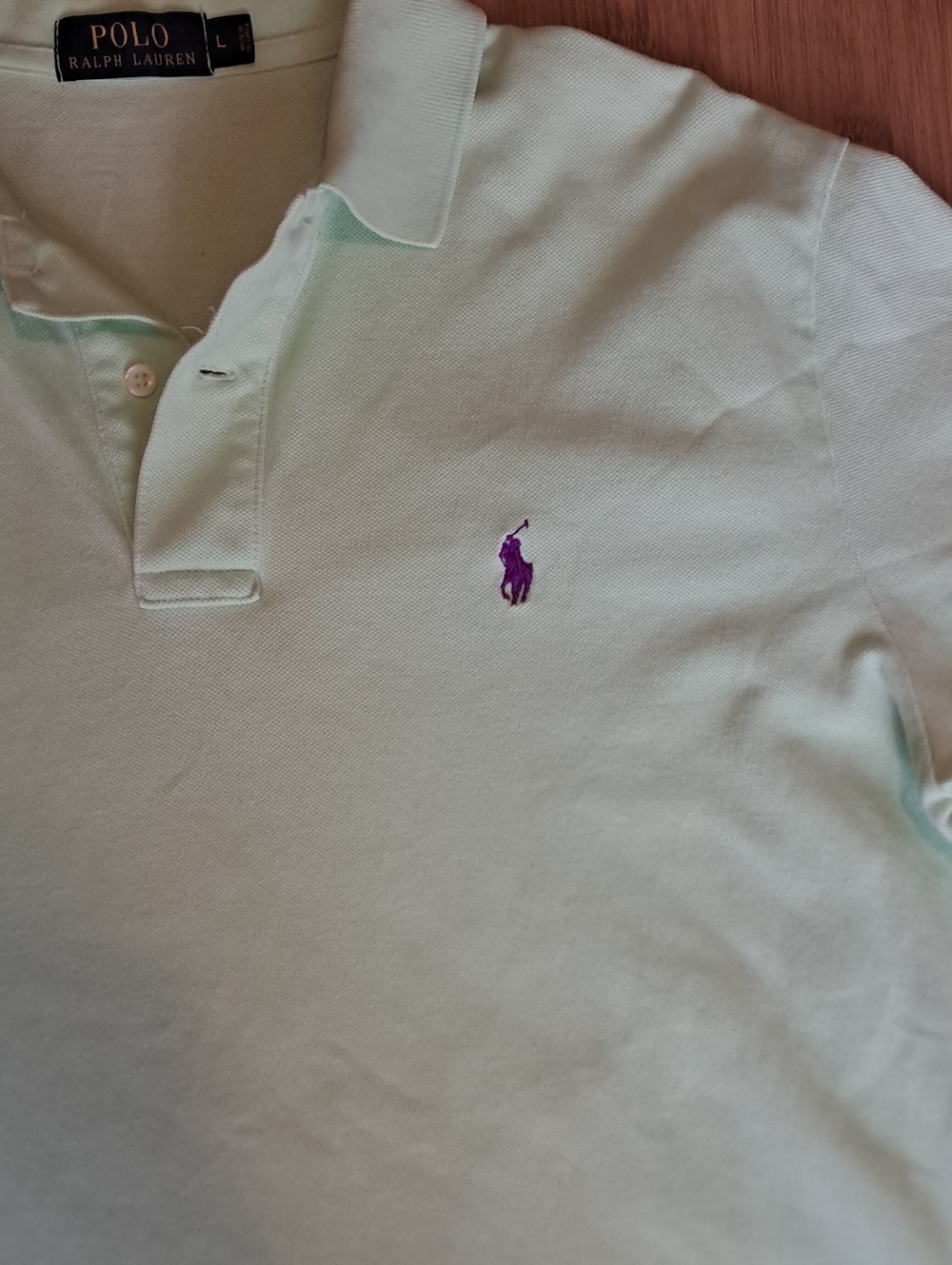 Polo by Ralph Lauren Mens Mint Polo with Purple Pony